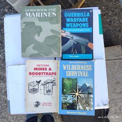 4 Survival, Fighting, And Marine Book Lot 