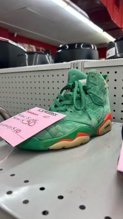 Air Jordan 6 Green Suede Sneakers Size 10