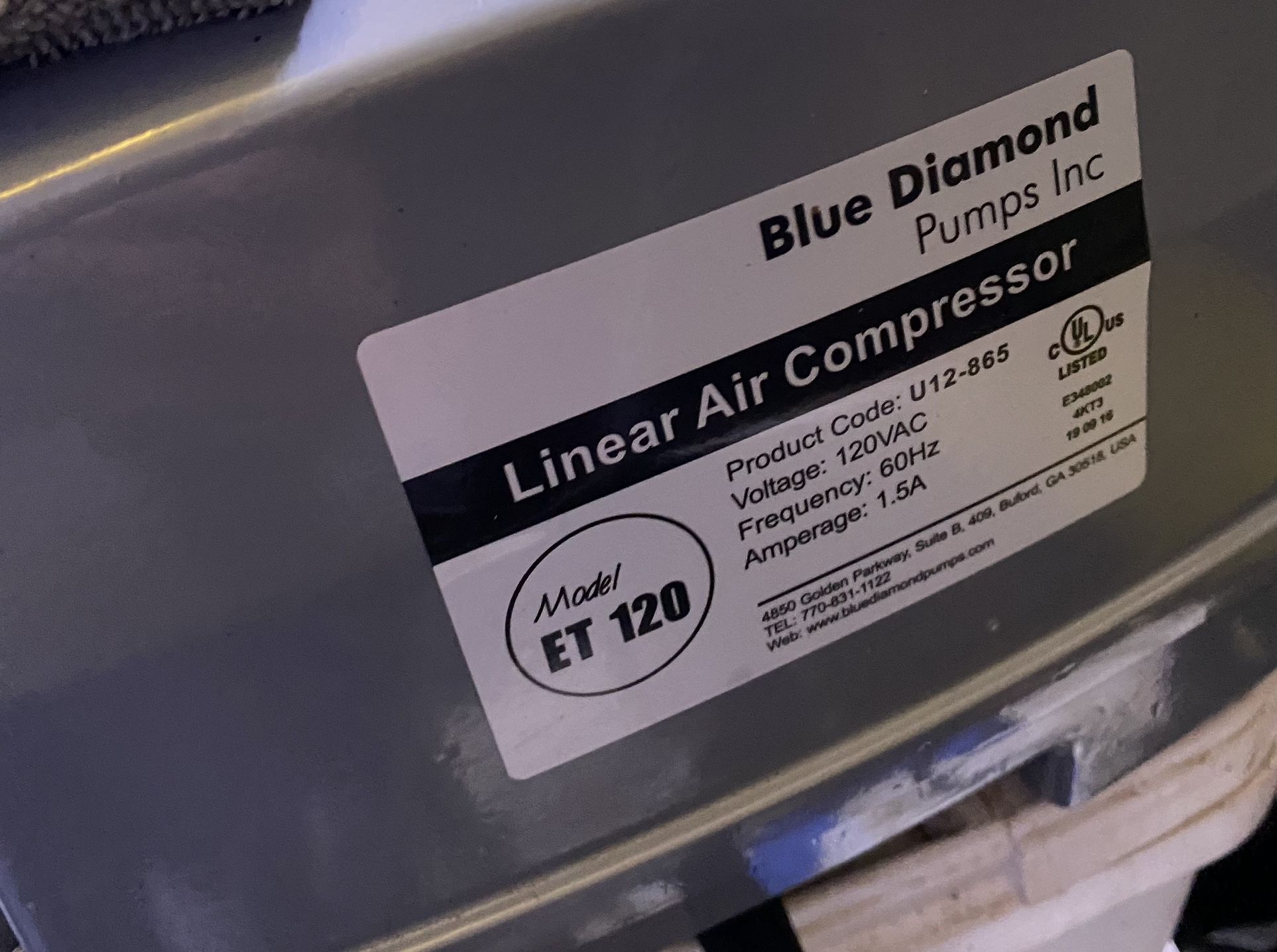 Blue Diamond ET120 Linear Air Compressor
