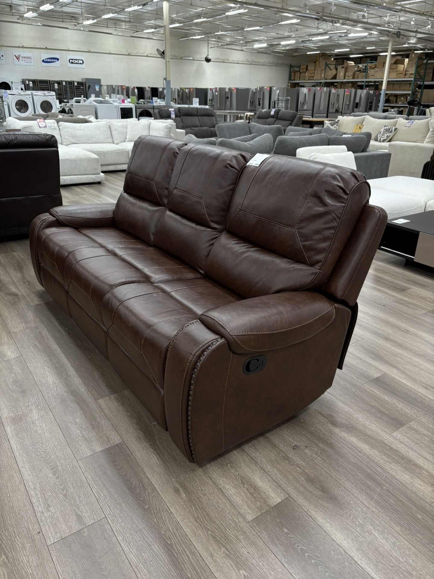 New Brown Manual Recliner Sofa