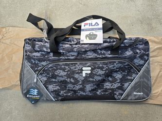 BNWT Fila Sport Duffel Speedlight Bag Gray Camo Medium 22x12x14"