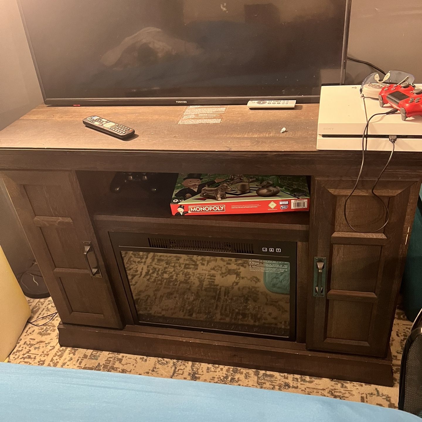 Fireplace 55” TV Stand 