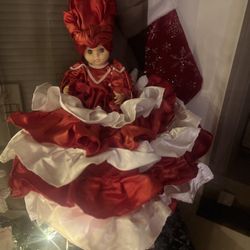 Red & White Decorative Doll