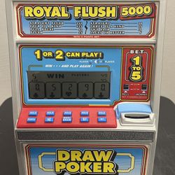 Vintage Radio Shack Draw Poker Royal Flash 5000 Electronic Slot Machine Flashing Light & Bell 