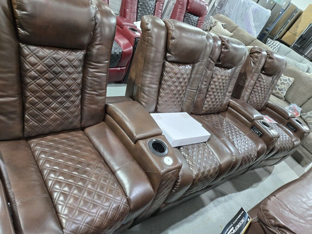 NEW FUSION TOP GRAIN LEATHER THEATER SEATING