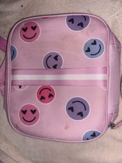Pink Smiley Face Kids Lunch Bag