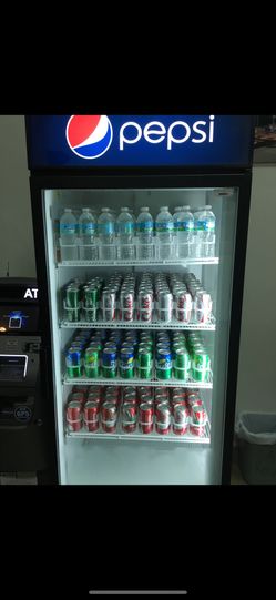 Commercial Pepsi Never Used Drink Stand With Glass Door