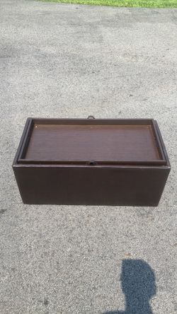 Dark Brown Wooden ottoman/table