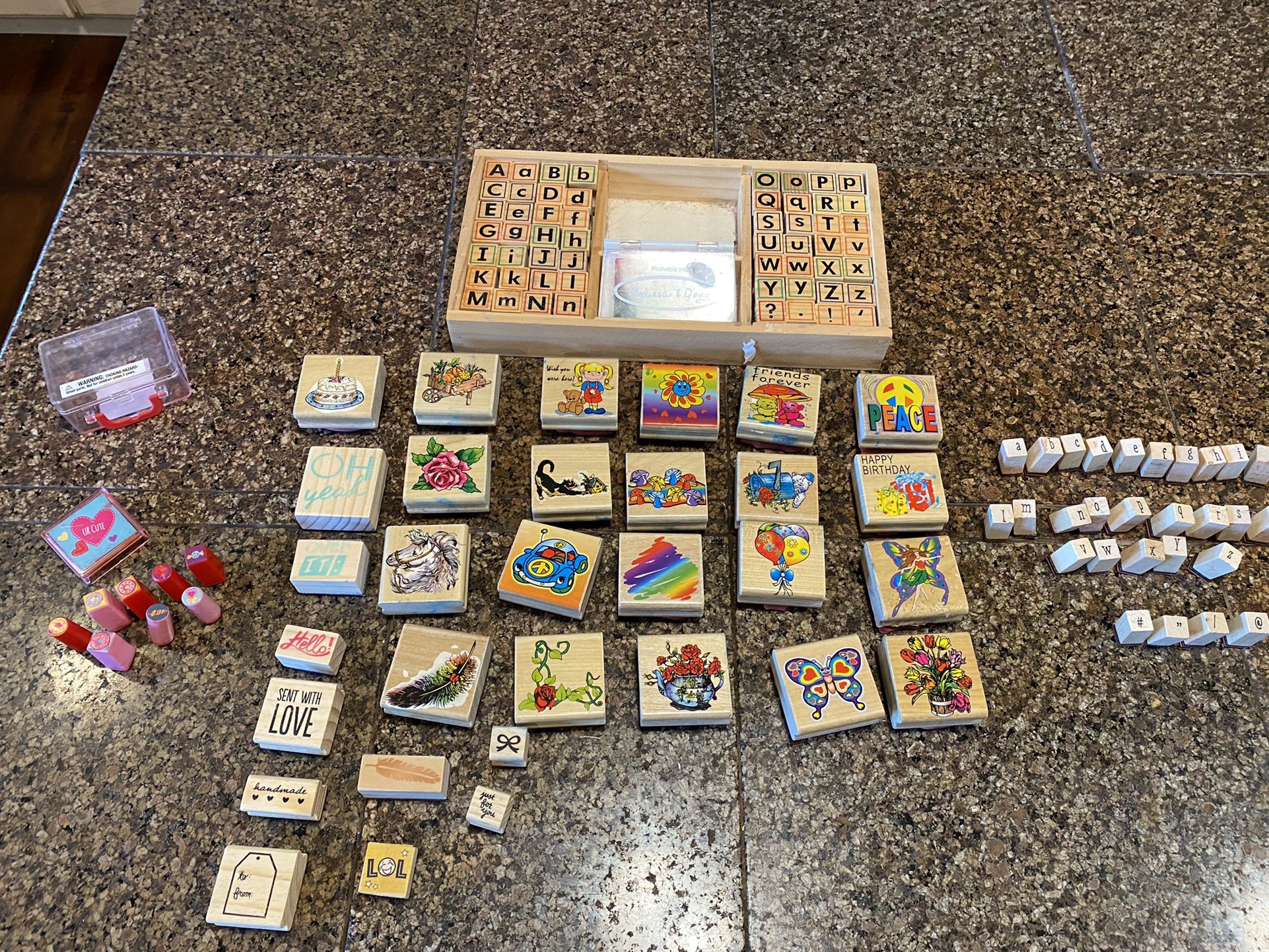 Melissa and Doug wooden stamp set plus more