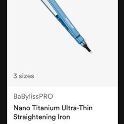 Babyliss Pro Hair Straightener Nano Titanium 