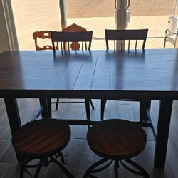Dining Table With Chairs And Stools