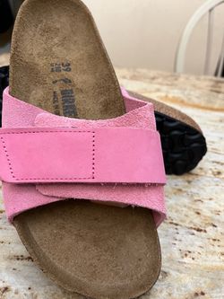 Birkenstock Pink Suede Slide Sandals Size 39