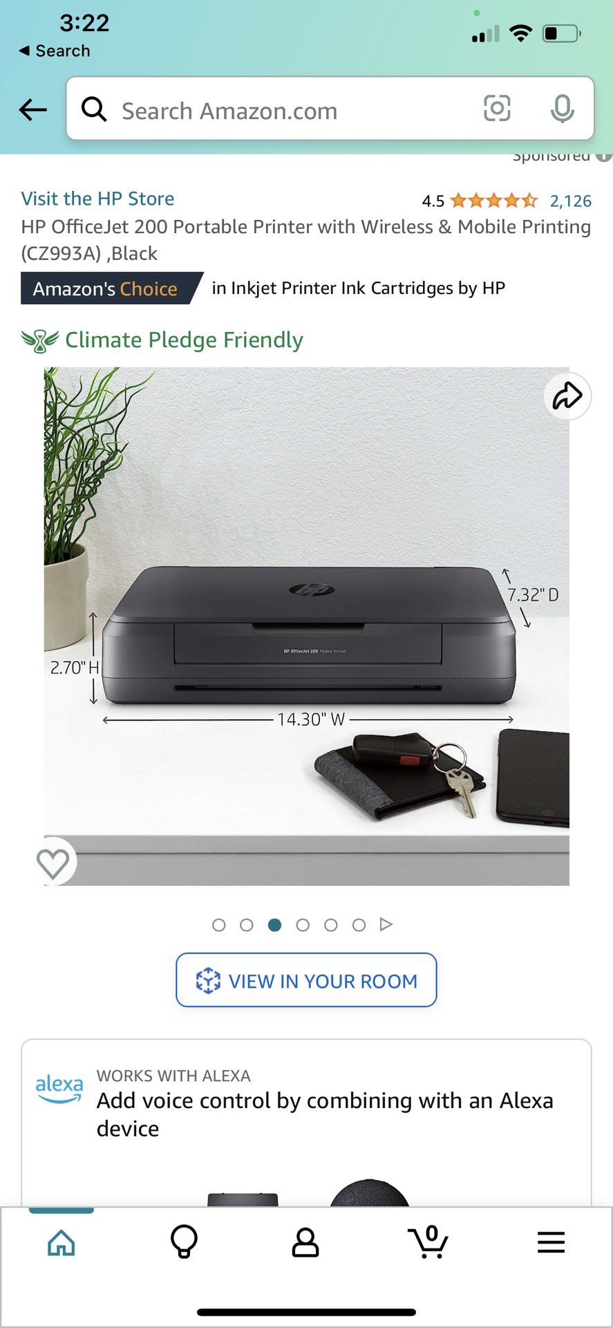 HP OfficeJet 200 Portable Printer with Wireless  Mobile Printing (CZ993A) Black for Sale in Los Angeles, CA OfferUp
