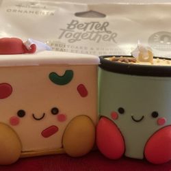 Hallmark Better Together Fruitcake & Eggnog Magnetic Christmas Ornaments