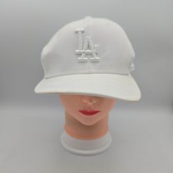 New Era 59Fifty Los Angeles Dodgers White Fitted Cap Hat Size 7 3/8. 11