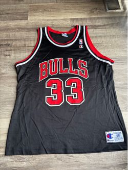 Vintage Champion Scottie Pippen #33 Chicago Bulls Black NBA Jersey Size 48 XL