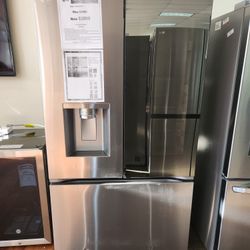 LG 26 Cu.ft Counter Depth  Max French Door Refrigerator W/ MIRROR  Instaview &4 Types Of ICE 
