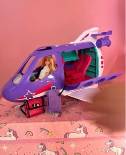 Barbie Airplane with Sounds + Barbie Doll & Luggage