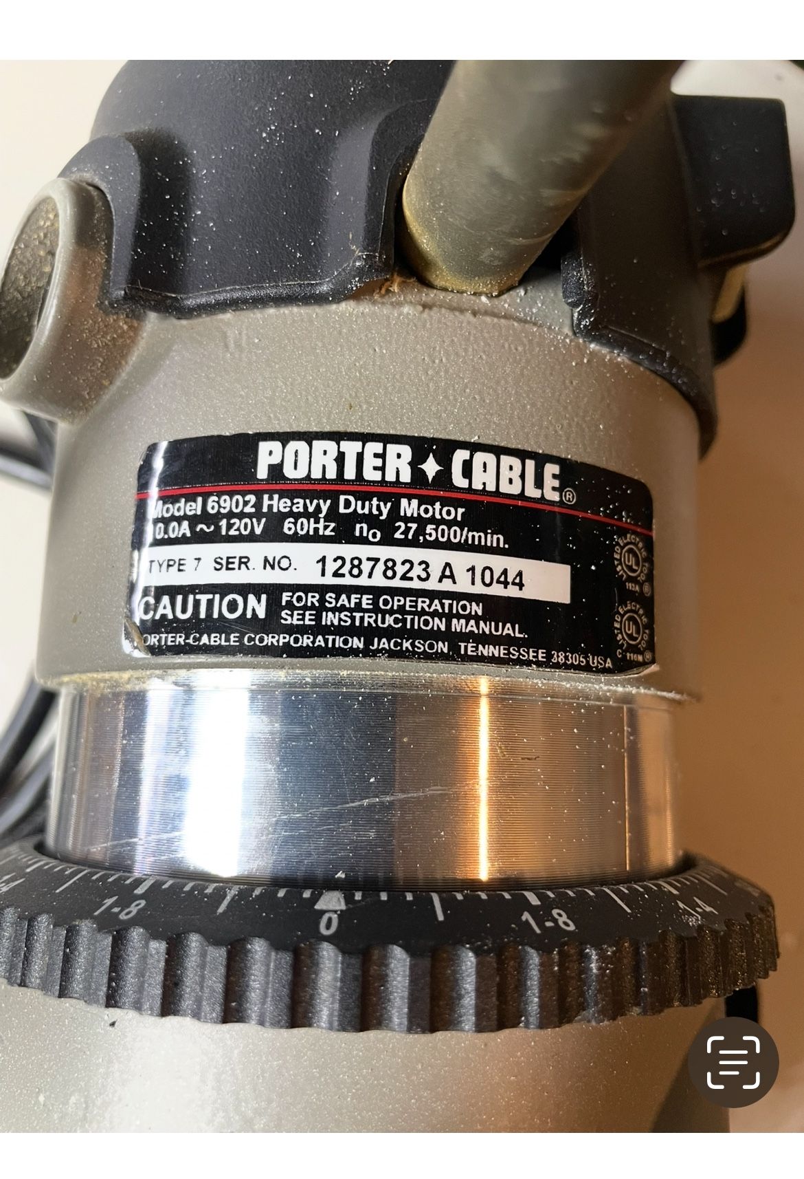 PORTER CABLE ROUTER AND 1/2” BITS.