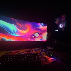 GAMING SETUP WITH 34 IN CURVED MONITOR. MSG FOR MORE INFO/PICS