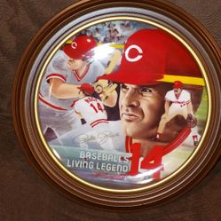 Pete Rose Baseball Living Legend 1985 Armstrong Porcelain Collectible Plate Numbered 239/ 10000