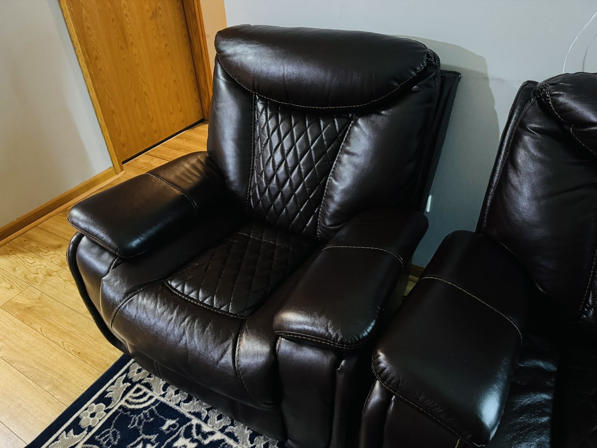 Leather Recliner Living Room Set