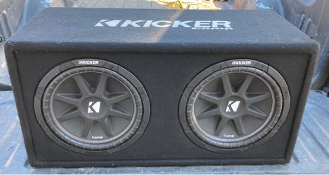 Kicker dual 12” loaded subwoofer enclosure.