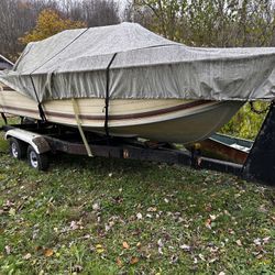 16 foot blue fin aluminum boat with trailer 