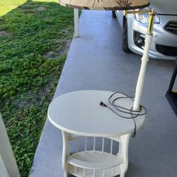 Vintage Table Lamp With Magazine Rack