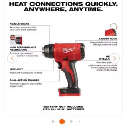 Milwaukee Heat Gun M18 Makita Dewalt Senco Construction 