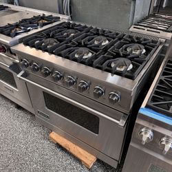 Viking 36”Wide Dual Fuel Range Stove In Stainless Steel 