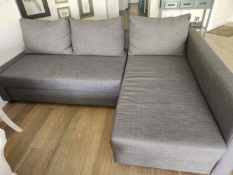 Sofa/Sofa Bed with Chaise  and Storage -Like New;  Grey