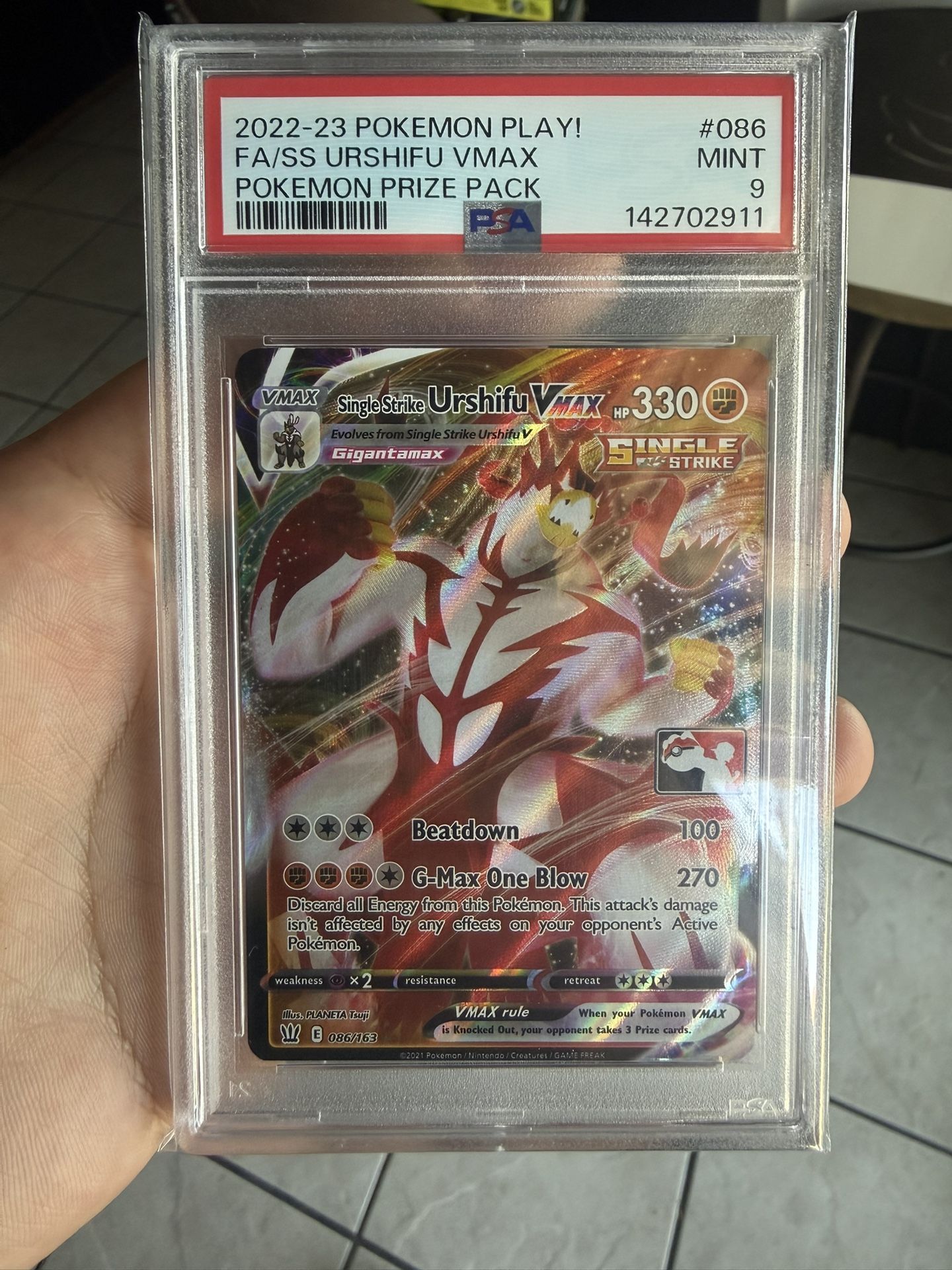 Single Strike Urshifu Vmax Prize Pack Psa 9 Graded Pokemon Card
