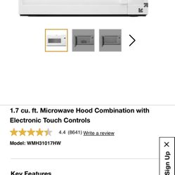 Whirlpool Microwave Combination 1.7 cu ft