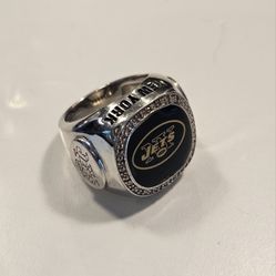 New York Jets Sterling Silver Diamond Ring