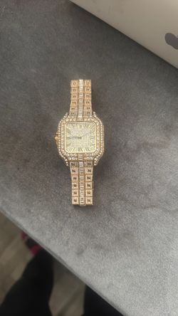 Iced out moissanite watch