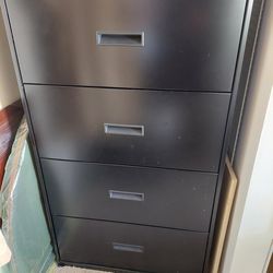 Black File Cabinet, Metal, Lockable 