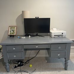 Crate & Barrel Grey Desk