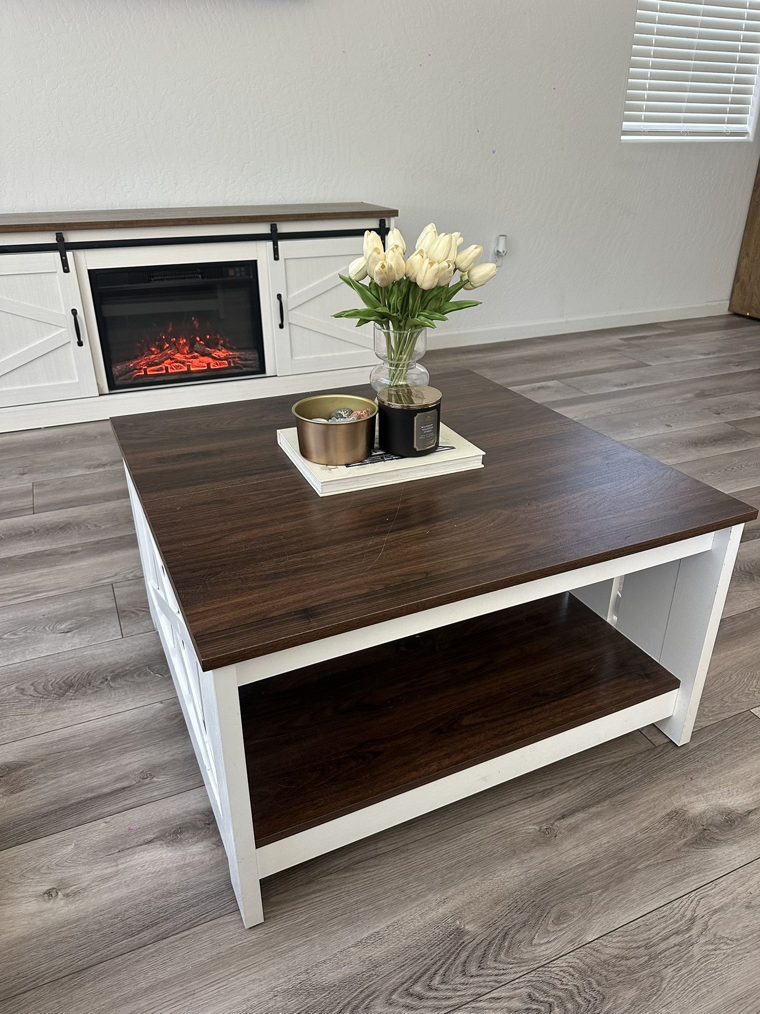 Fireplace And Coffee Table Set
