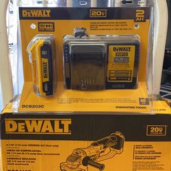 DEWALT 20-Volt MAX Cordless 4-1/2 in. to 5 in. Grinder, (1) 20-Volt 2.0Ah Battery & Charger