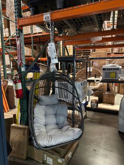 New Outdoor Patio Ceiling Tree Hanging Birdcage Egg Chair 350 lbs Capacity Foldable