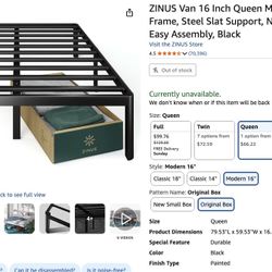 Zinus Metal Bed Frame (Queen)