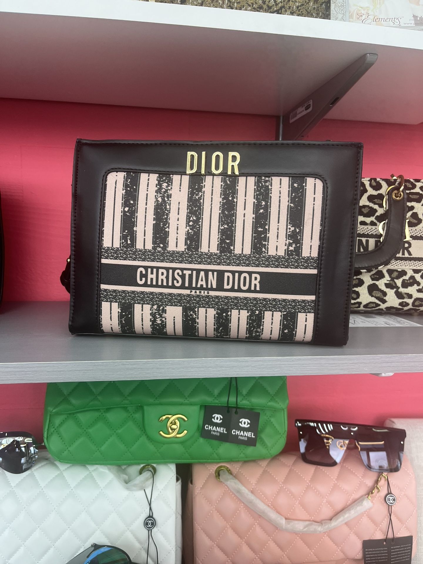 dior bag black with pink 