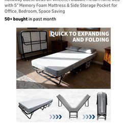 NIB twin bed roll away with mattress