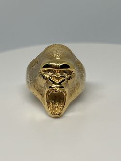 18k Gold Gorilla Ring Size 9