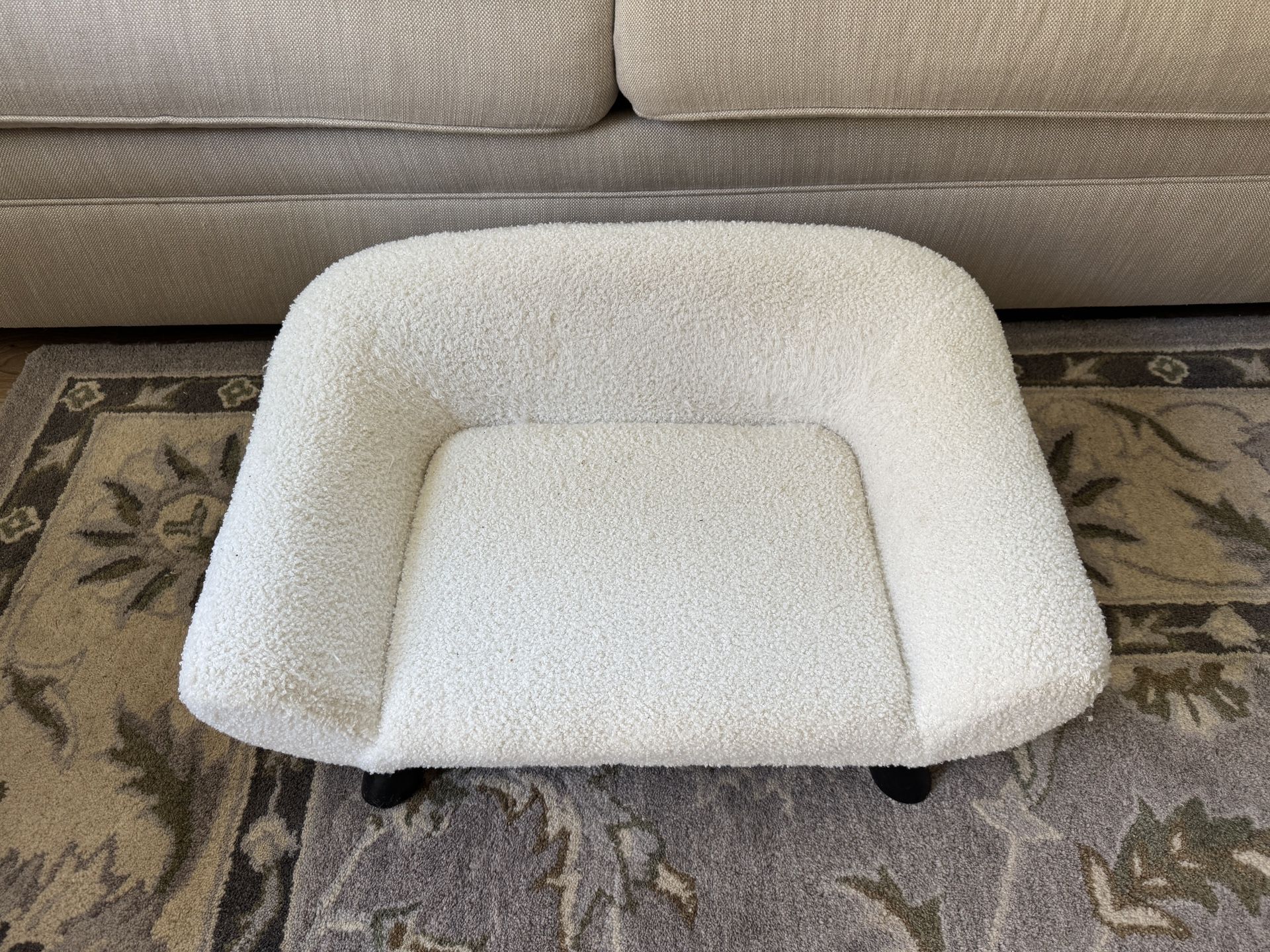 Cream Boucle Pet Sofa/bed