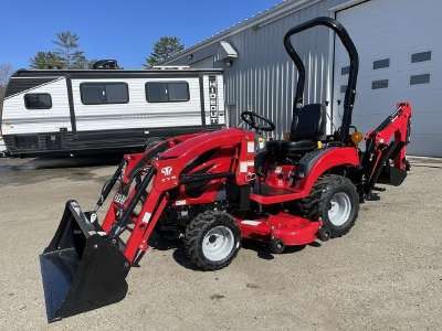 2023 TYM T224 TRACTOR LOADER BACKHOE AND 54" MID MOUNT MOWER