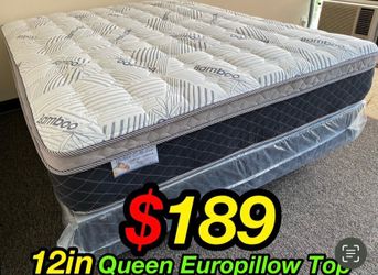 Queen bamboo plush comfort Europillow top 12inch Matres!