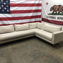 Free Delivery - Beige 2 Piece Sectional Couch