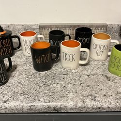 9 Rae Dunn Halloween Mugs